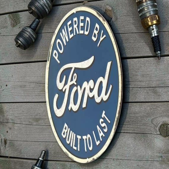 Ford Built to Last Embossed Metal Sign alternate view