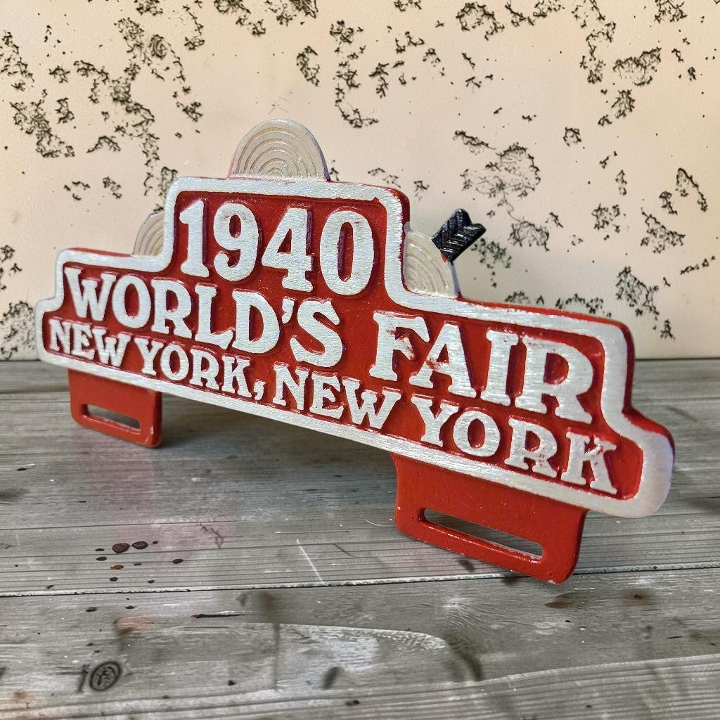 World's Fair New York 1940 License Plate FOB Topper (11" x 9.75) - Jones Peak