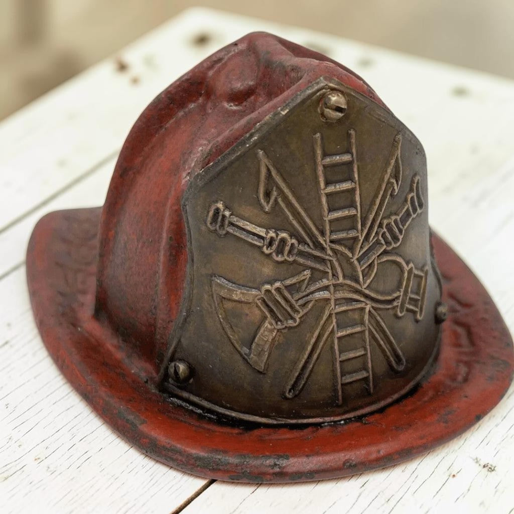 Fireman Helmet Cast Iron Coin Bank With Antique Finish (4.5" x 3" x 5.5") - Jones Peak