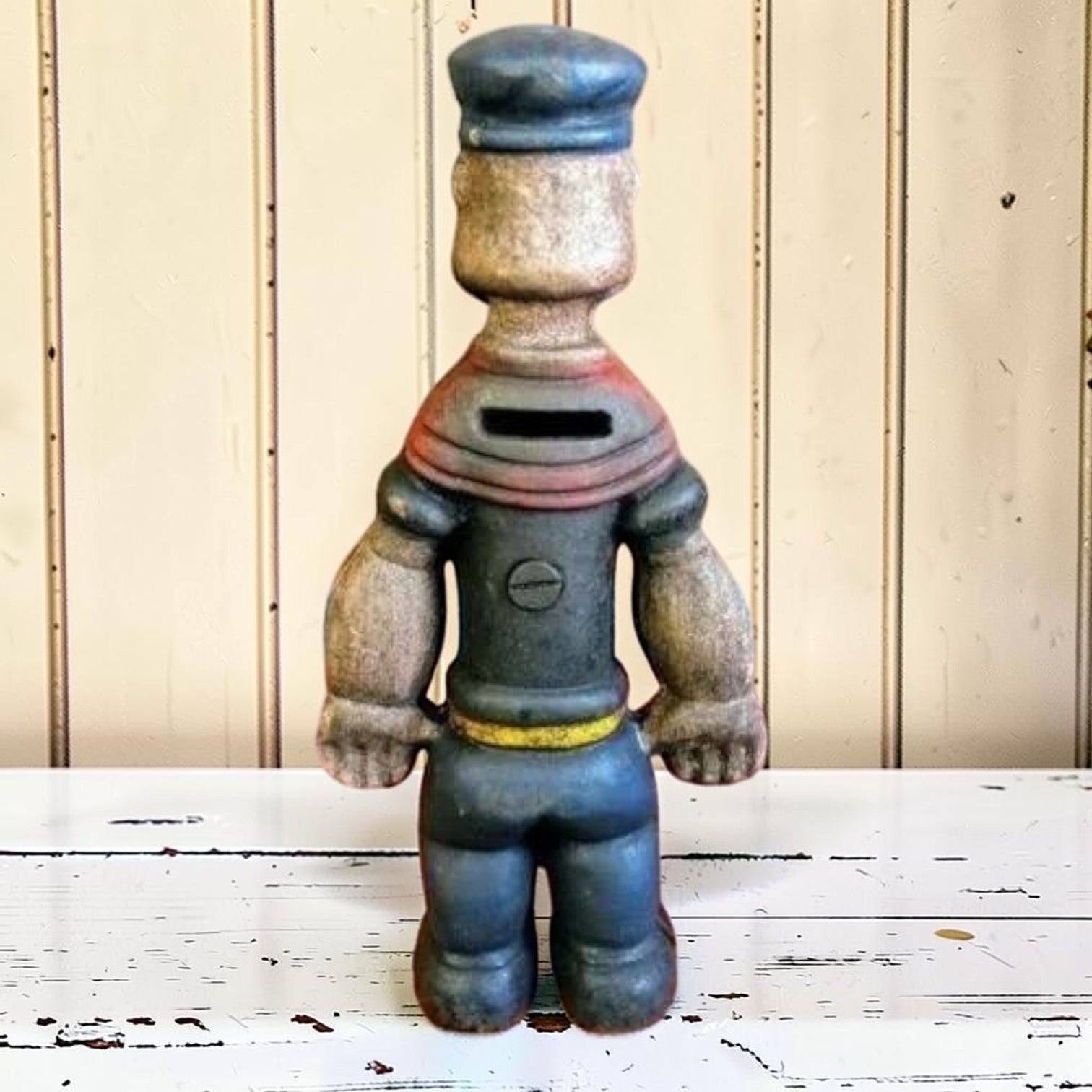 Popeye Sailor Man Cast Iron Coin Bank With Painted Antique Finish (9" Tall) - Jones Peak