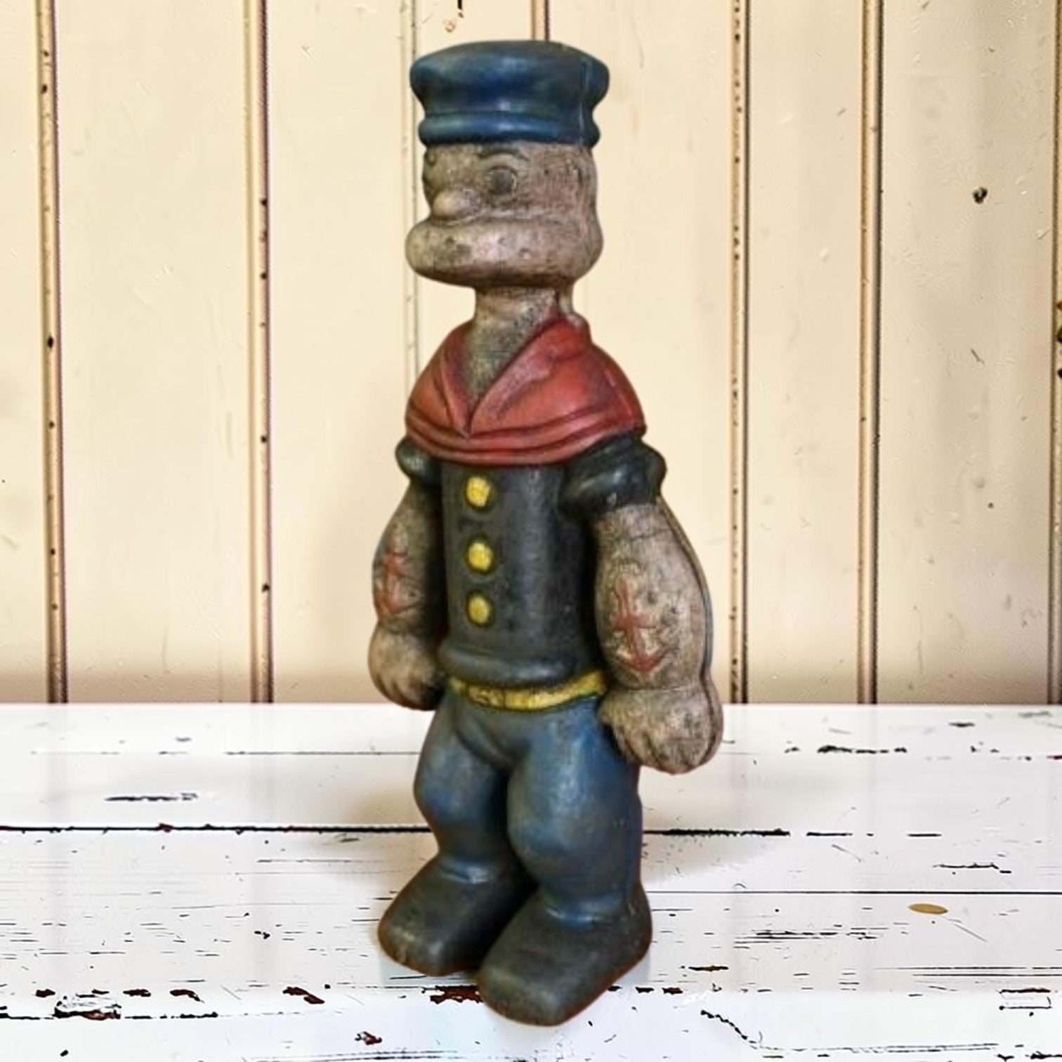 Popeye Sailor Man Cast Iron Coin Bank With Painted Antique Finish (9" Tall) - Jones Peak