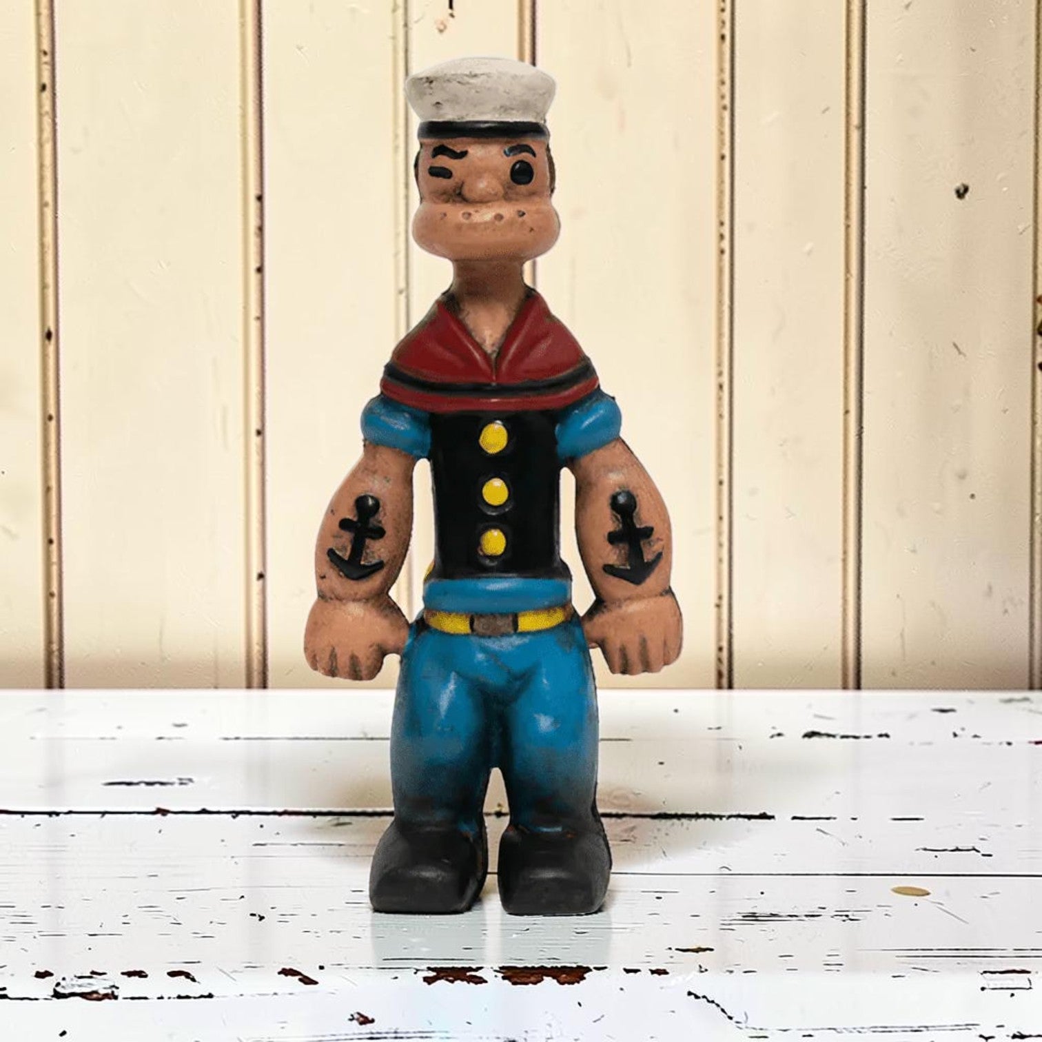 Popeye Sailor Man Cast Iron Coin Bank With Painted Antique Finish (9" Tall) - Jones Peak