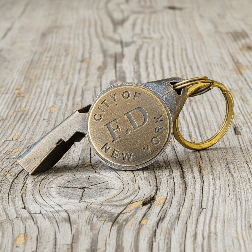 New York Fire Department Solid Brass Star Whistle - Jones Peak