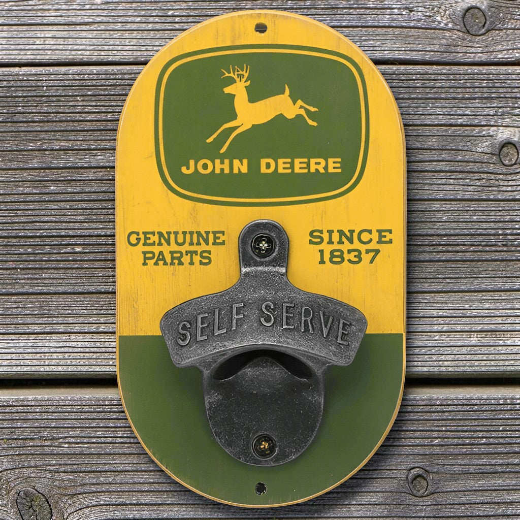 John Deere Logo Vintage Wall Bottle Opener (3.5" x 6") - Jones Peak