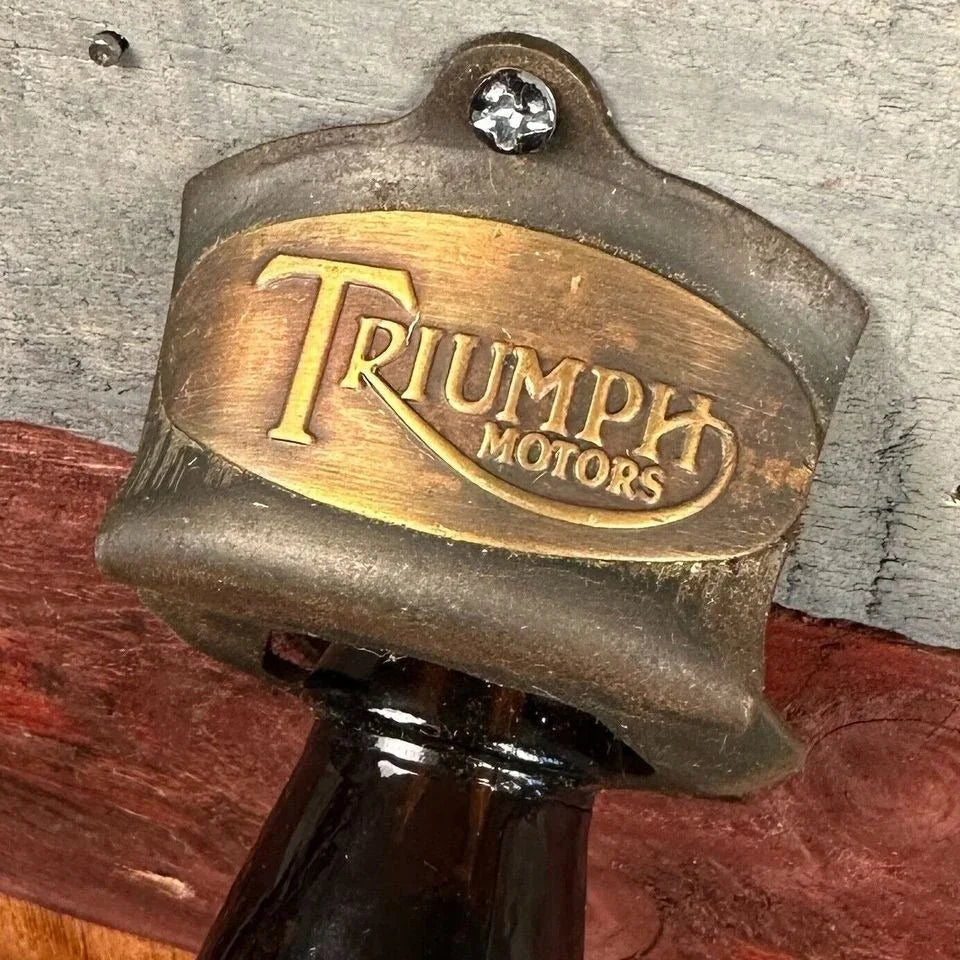 Triumph Motors Die Cast Metal Wall Mounted Bottle Opener (2.5" x 3.25") - Jones Peak