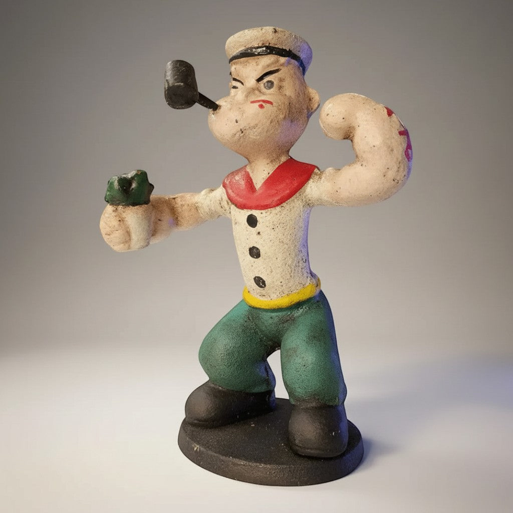 Popeye the Sailor Man with Pipe & Spinach Cast Iron Figurine - Jones Peak