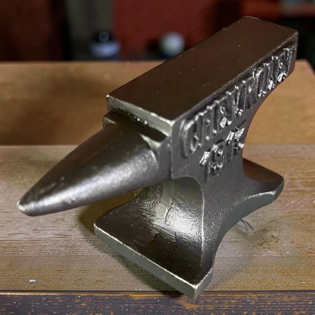 Chevrolet 1913 Cast Iron Anvil Paperweight With Raised Lettering And Antique Finish (4.5" x 2.75") - Jones Peak
