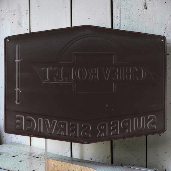 Chevrolet Super Service Embossed Wall Thermometer (14" x 10.25") - Jones Peak