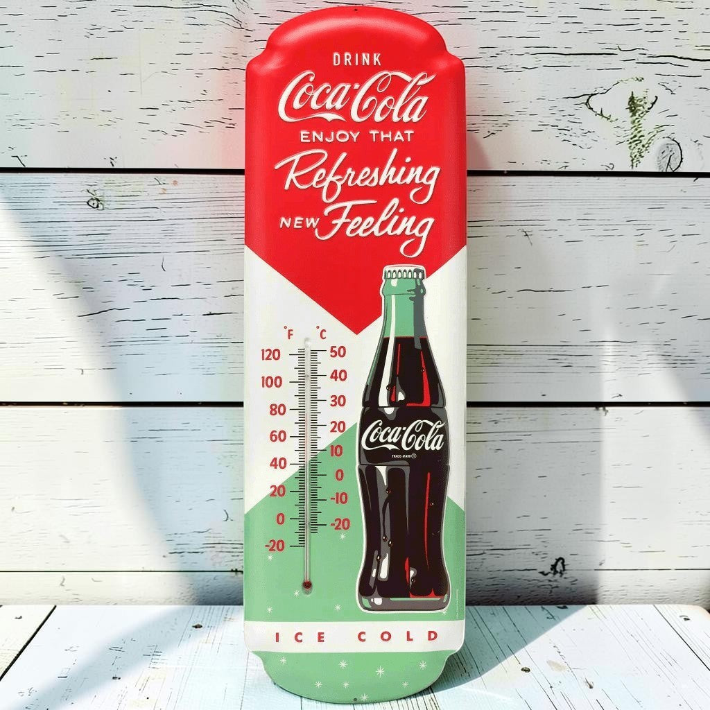 Coca - Cola Refreshing New Feeling Wall Thermometer (8.5" x 27") - Jones Peak