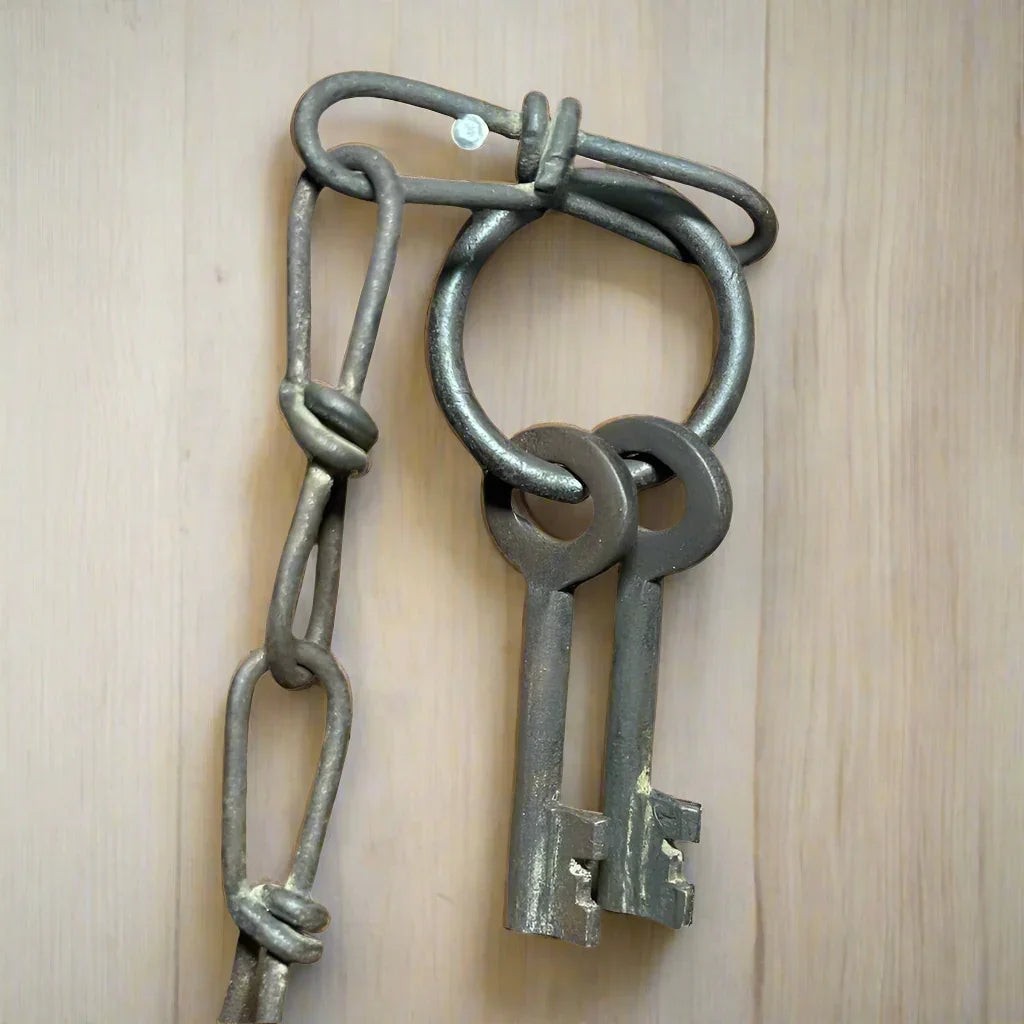 Overland Route Cast Iron Lock with Chain & Brass Tag - Jones Peak