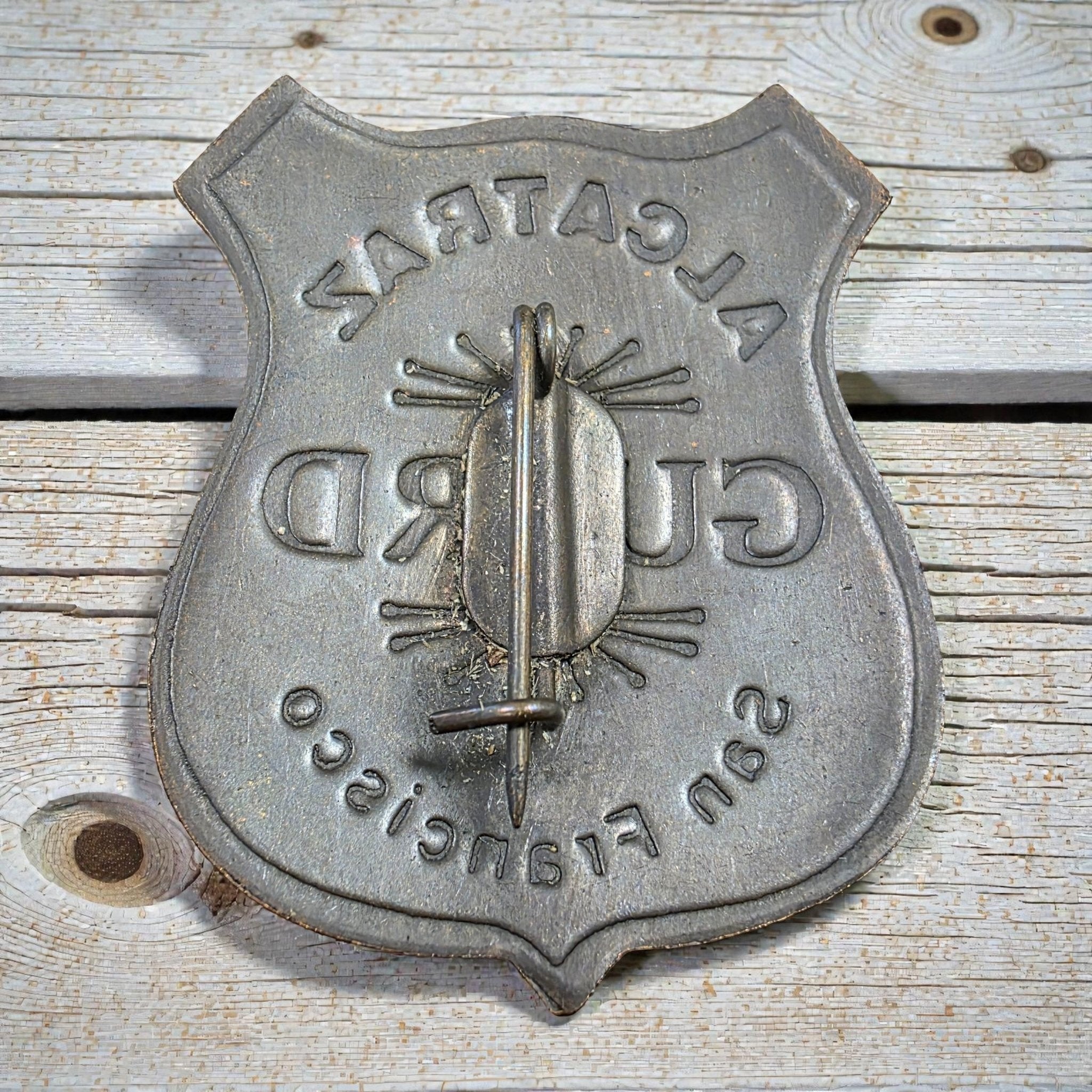 Alcatraz Prison San Francisco Guard Solid Brass Badge (2.5" x 2") - Jones Peak