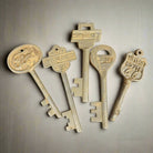 Automotive Cast Iron Set of 5 Keys With Antique Finish (Ford, HD, Chevrolet, Texaco, & Route 66) - Jones Peak