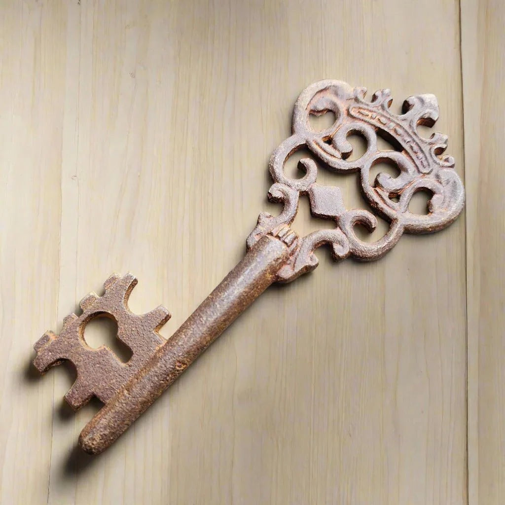 Crown Cast Iron Key With Antique Finish (5" x 2") - Jones Peak