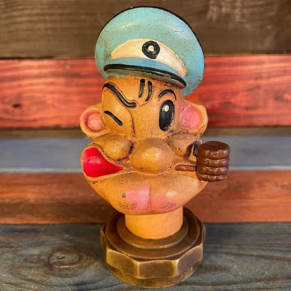 Popeye Sailor Man Cast Iron Radiator Cap With Painted Vintage Antiqued Finish (5.75" Tall) - Jones Peak