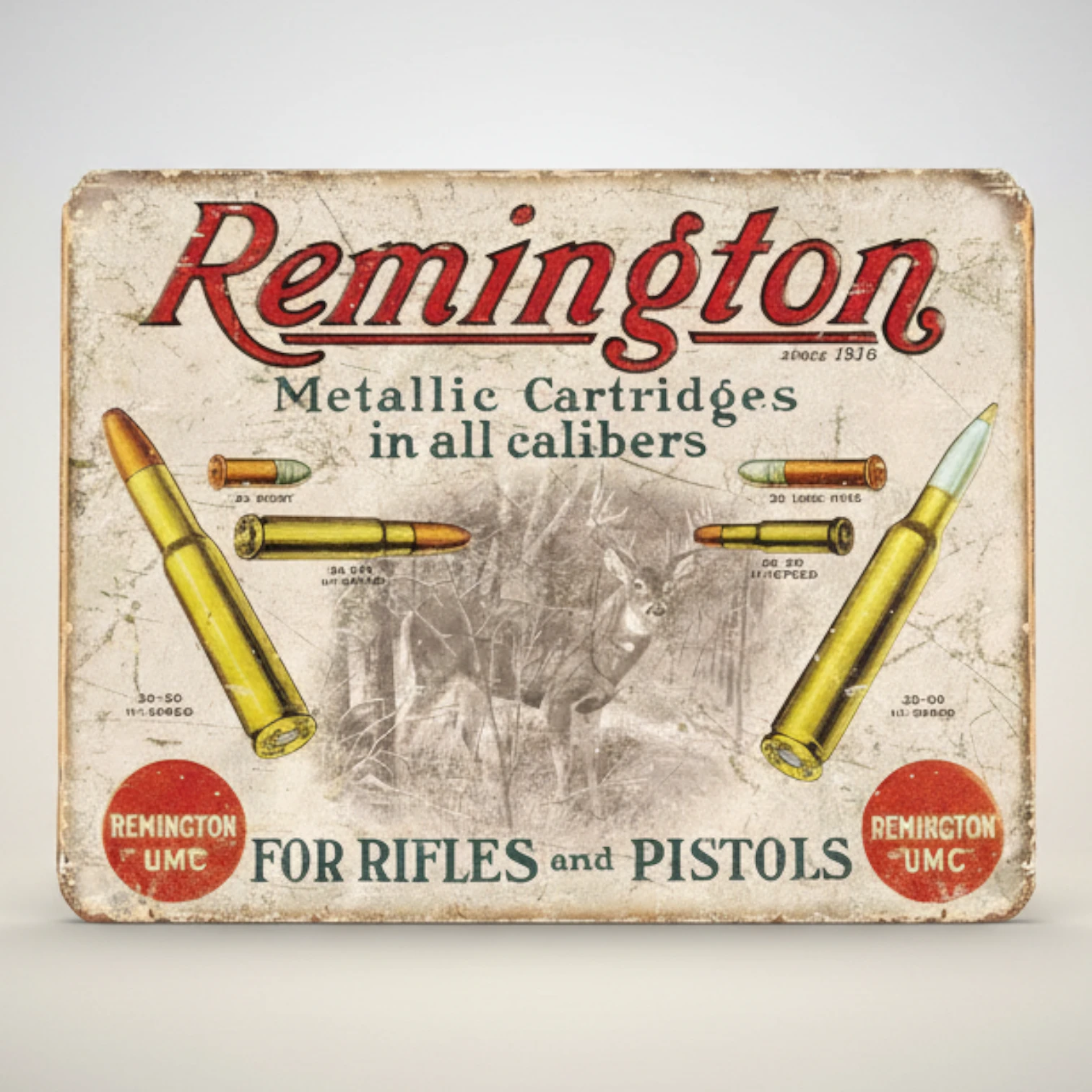 Remington Rifles & Pistols Metal Wall Sign