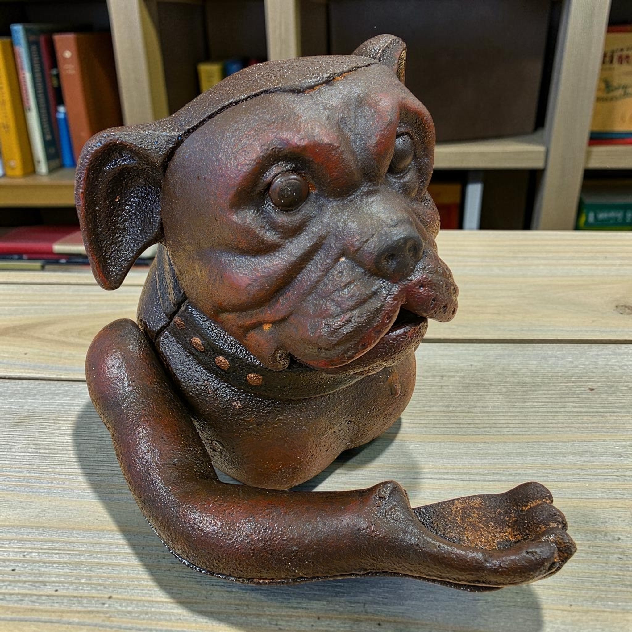 Bulldog Cast Iron Mechanical Coin Bank With Painted Antique Finish (5" x 6.5") - Jones Peak