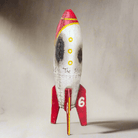 Rocket To The Moon Cast Iron Coin Bank With Painted Antique Finish (9" x 3") - Jones Peak