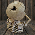Skull One Eye Cast Iron Mechanical Coin Bank With Painted Antique Finish (6" x 5.5") - Jones Peak