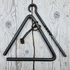 Chuck Wagon Dinner Bell Wrought Iron Striker And Leather Strap For Hanging (8" x 8.5") - Jones Peak