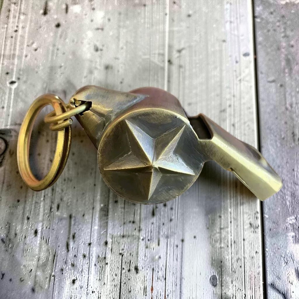 LAPD 1920's Solid Brass Star Police Whistle (2" Long) - Jones Peak