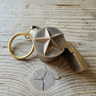 Fire Department Solid Brass Embossed Star Whistle - Jones Peak