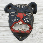 Bulldog Cast Iron Wall Mounted Bottle Opener With Painted Antique Finish (3.5" X 4") - Jones Peak