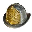 Fire Helmet Cast Iron Bottle Opener With Zinc Embossed Plate (2.5" x 2.5") - Jones Peak