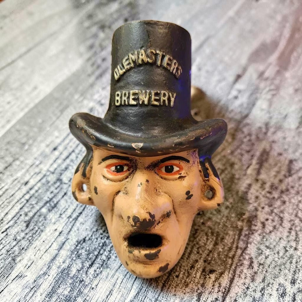 Warlock Olemasters Brewery Cast Iron Wall Mounted Bottle Opener With Painted Antique Finish (4.5" x 3") - Jones Peak