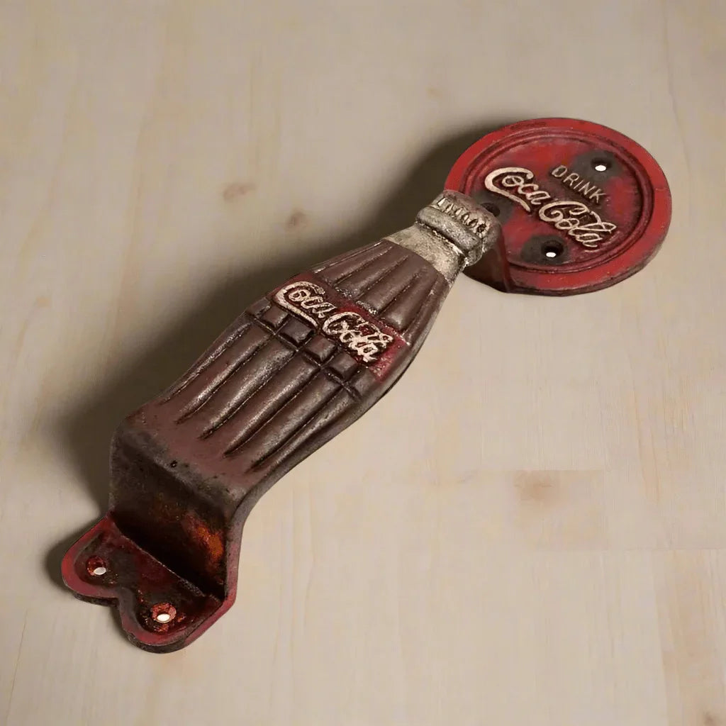Coca - Cola Cast Iron Door Handle With Antique Finish (10" x 3") - Jones Peak