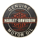 Motorcycle Genuine Motor Oil Cast Iron Plaque With Raised Lettering (9.5" Round) - Jones Peak