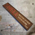 Shell 1946 Cast Iron Embossed Plaque With Painted Antique Finish (13.25" x 3") - Jones Peak