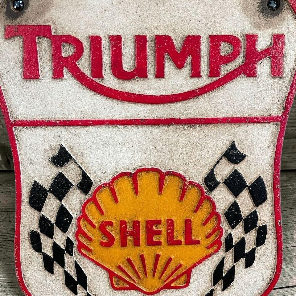 Triumph Shell Cast Iron Plaque With Painted Antique Finish (10.75" x 8.75") - Jones Peak
