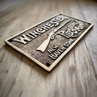 Winchester Repeating Arms Solid Brass Plaque With Raised Lettering (6.75" x 3.75") - Jones Peak