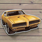 Pontiac 1968 Embossed Metal Magnet detail view