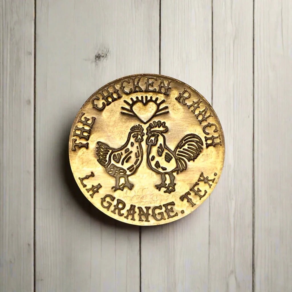 Brothel Solid Brass Tokens With Raised Lettering & Antique Finish (Set Of 6 Assorted Tokens) - Jones Peak