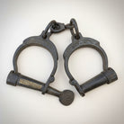 Folsom Prison Cast Iron Handcuffs with Brass Tag