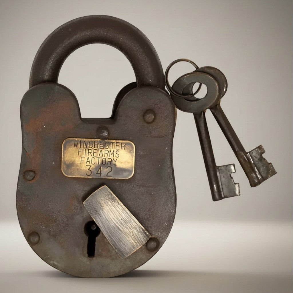 Winchester 1866 Factory Cast Iron Lock with Brass Tag & Keys additional view 4