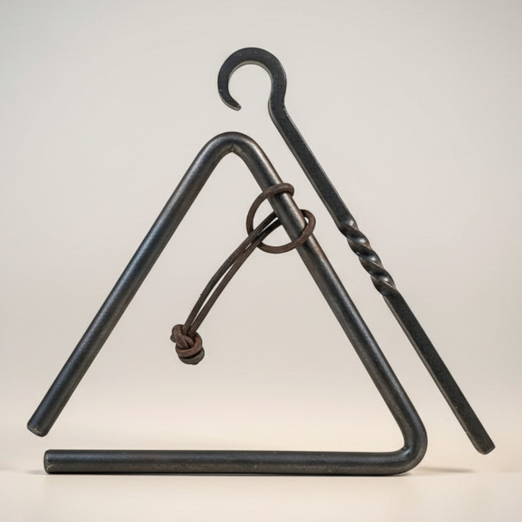 Chuck Wagon Dinner Bell with Wrought Iron Striker & Leather Strap