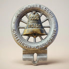 Jones Peak Automobile Club of Southern California Good Roads 1902 license plate topper with antique patina finish.