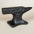Jones Peak 1901 Indian Motorcycle cast iron anvil paperweight with distressed antique finish.