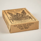 Jones Peak Old West Pharo poker card deck box with an eagle graphic and square corners, made of card stock.