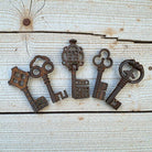 Medieval Cast Iron Set Of 5 Keys - Jones Peak