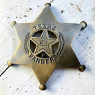 Texas Rangers Solid Brass Badge With Soldered Pin & Antique Finish (3" x 2.25") - Jones Peak