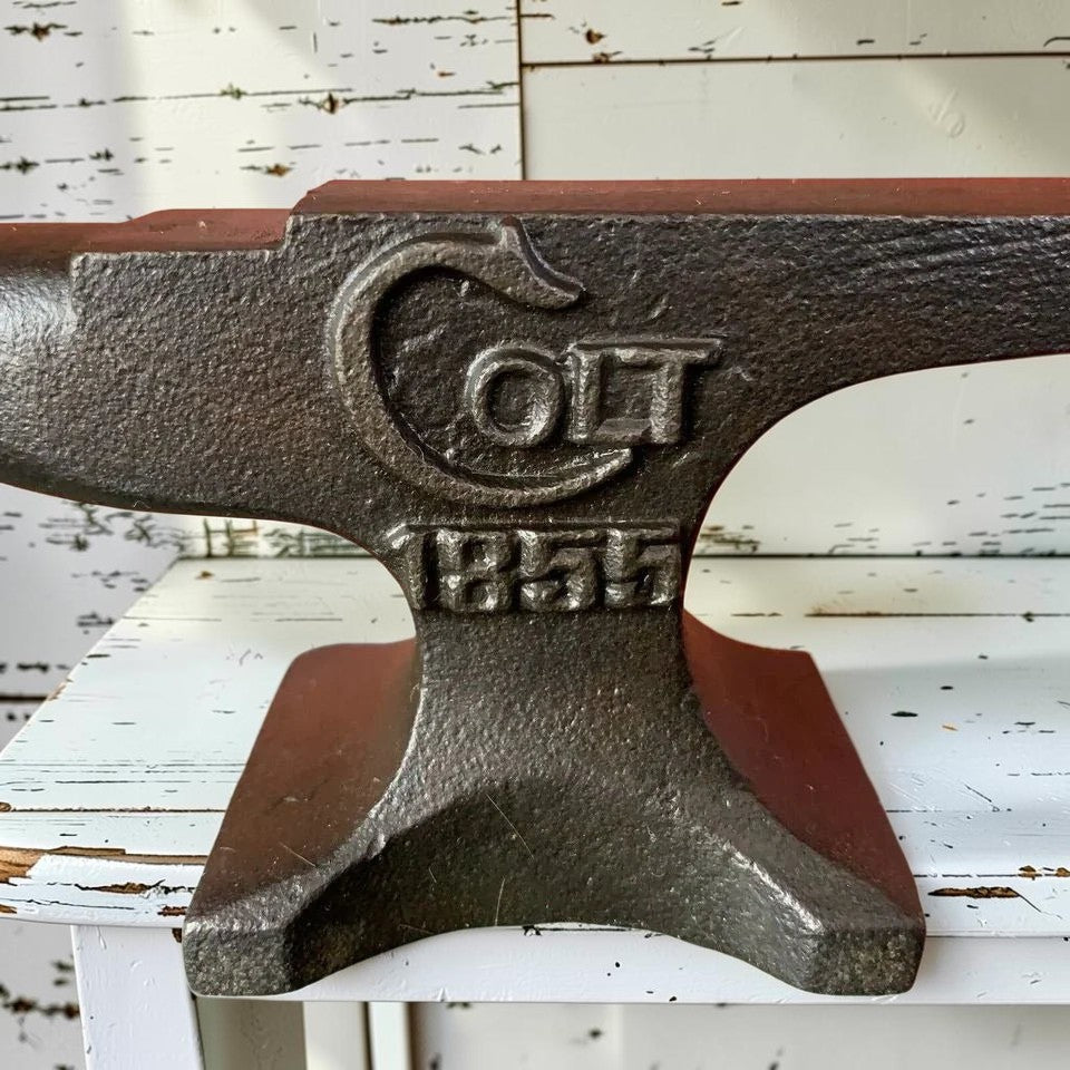 Colt 1855 Cast Iron Anvil Paperweight With Raised Letter & Antique Finish (5.75" x 2.5") - Jones Peak