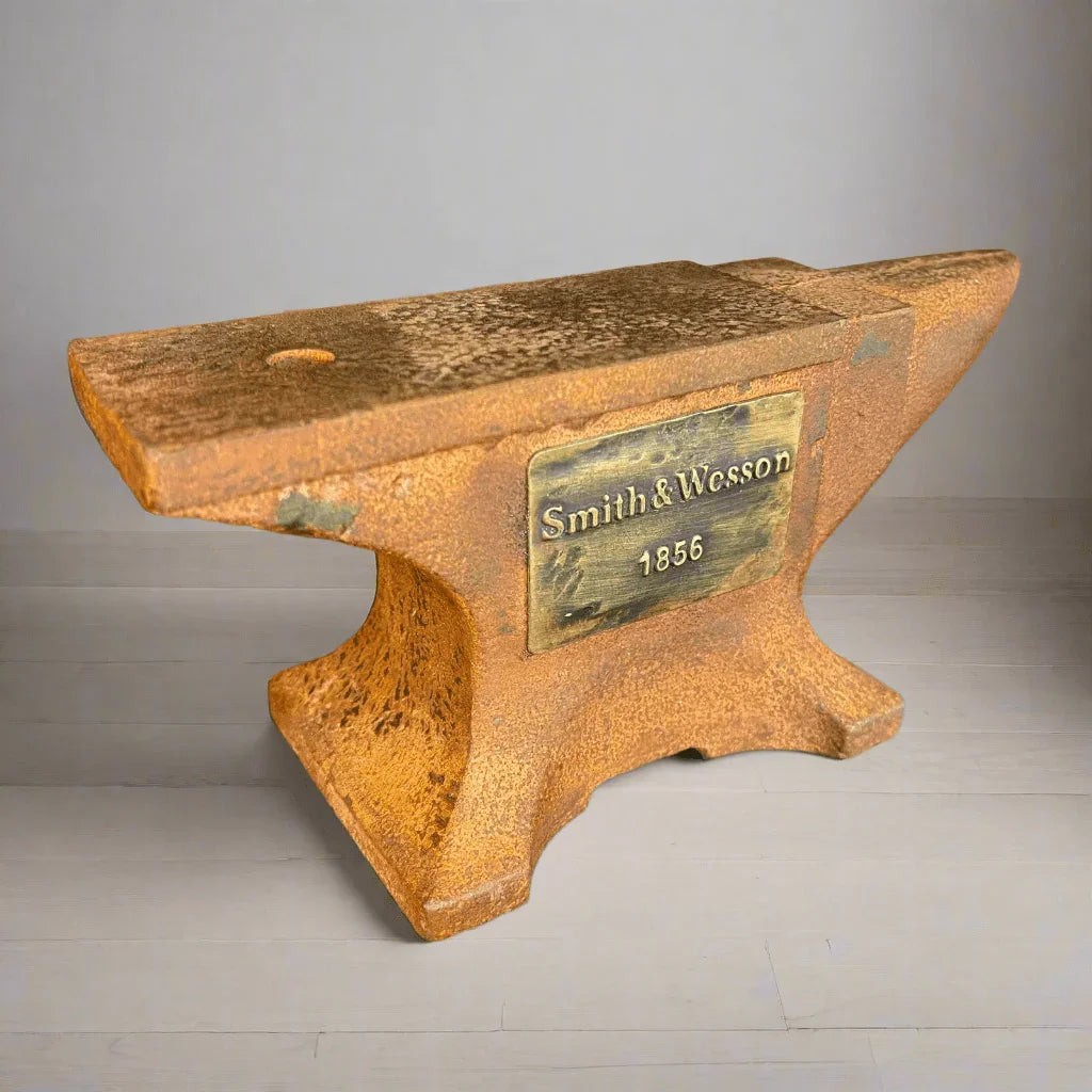 Smith & Wesson 1856 Cast Iron Anvil Paperweight With Antique Finish (8" x 3.5" x 2") - Jones Peak