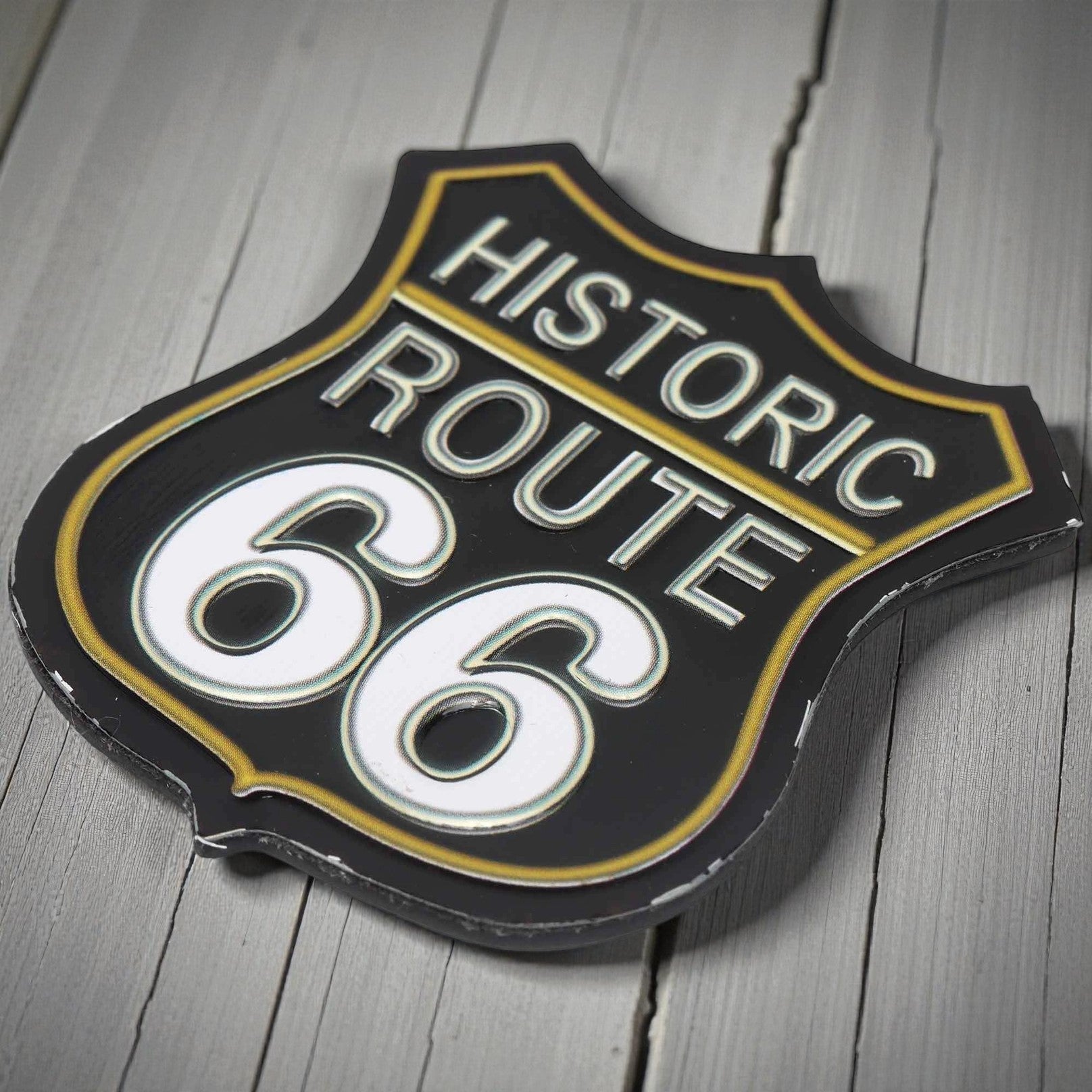 Route 66 Embossed Metal Magnet (2.25" x 2.25") - Jones Peak