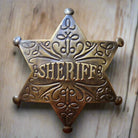 Sheriff Old West Solid Brass Ornate Star Badge - Jones Peak