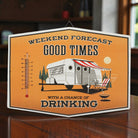 Weekend Forecast Good Times Camper Wall Thermometer (14" x 10.25") - Jones Peak