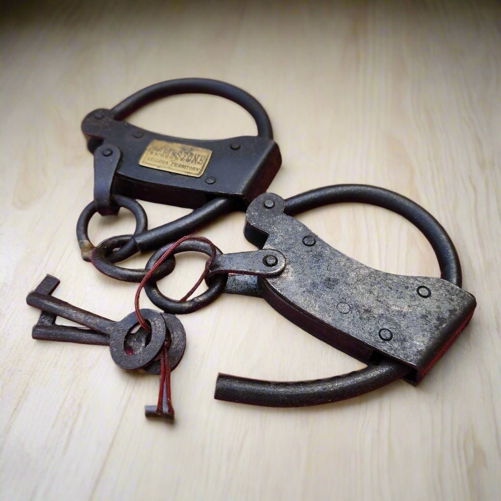 Tombstone Arizona Territory Cast Iron Adjustable Handcuffs - Jones Peak