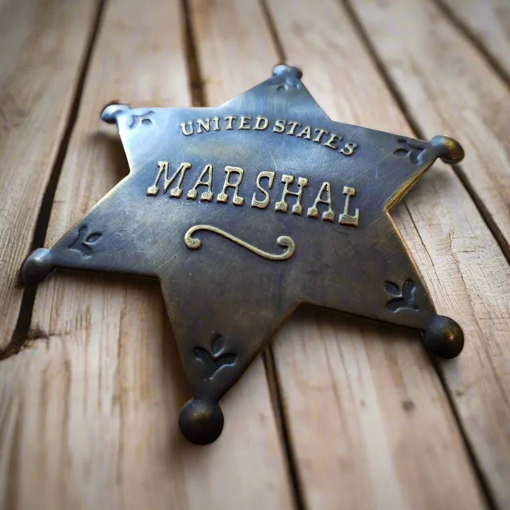 U.S. Marshal Solid Brass Star Badge - Jones Peak
